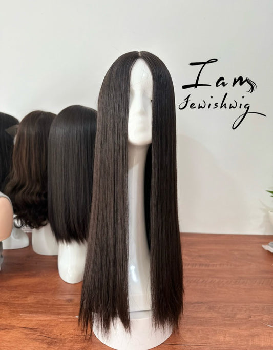 Natural Color 26inch Slight Layer Silk Top Wig