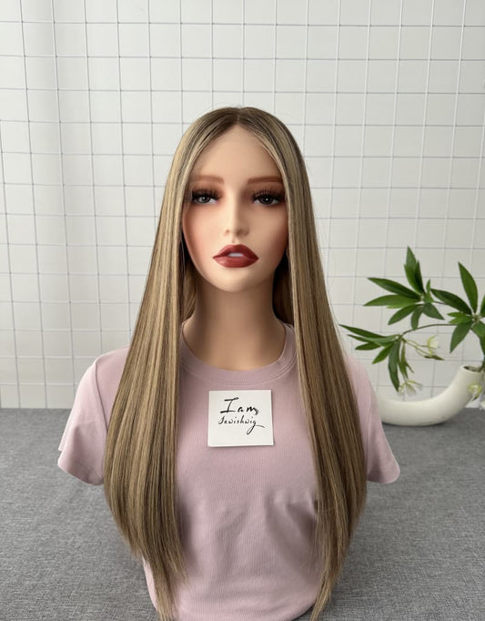 Golden Lace Top Wig 22inches Slight Layer Natural Straight