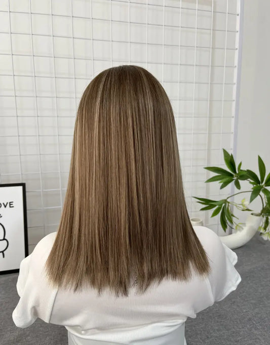 Blonde 14Inch Lace Top Short Wig Mini Layer
