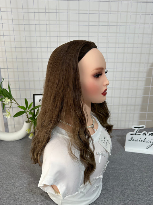 Medium Brown 18inch Bandfall Wig Bottom Wavy Mini Layer