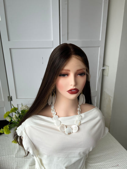 Lace Top Wig 22inch Slihgt Layer-baby hair