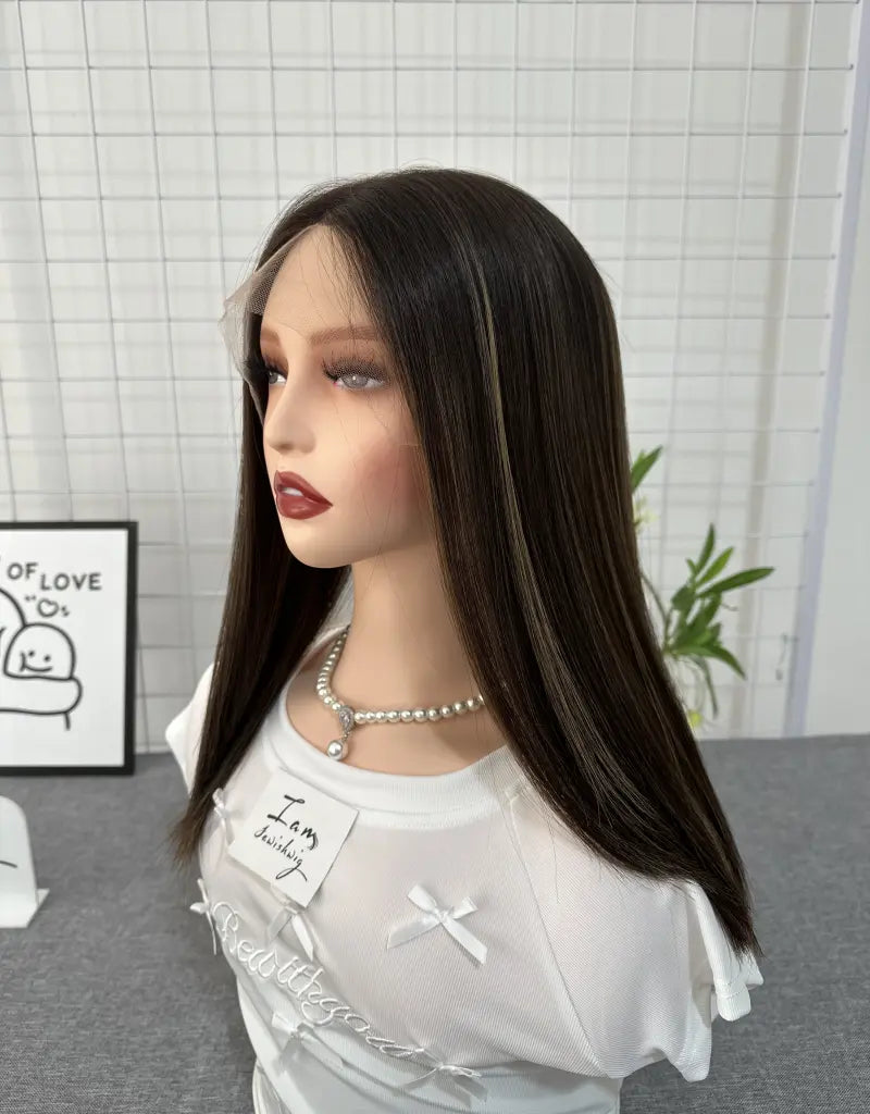 #24 With Highlights 16Inch Lace Top Mini Layer