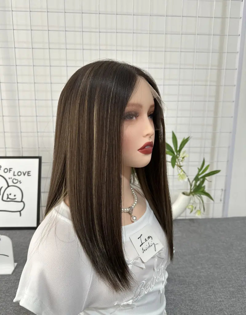 #24 With Highlights 16Inch Lace Top Mini Layer