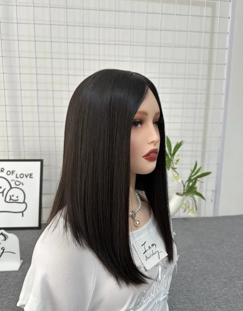 #24 Silk Top Wig 14inch Natural Straight No Layer