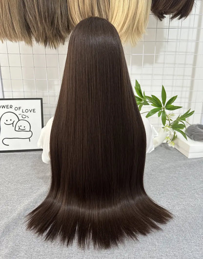 #68 Lace Top Wig 28inch Natural Straight Mini Layer