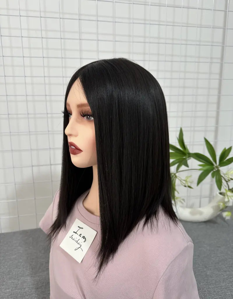 #24 Silk Top Wig 14inch Natural Straight Mini Layer