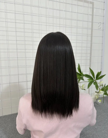 #24 Silk Top Wig 14inch Natural Straight Mini Layer