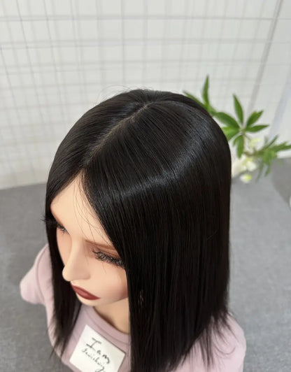 #24 Silk Top Wig 14inch Natural Straight Mini Layer
