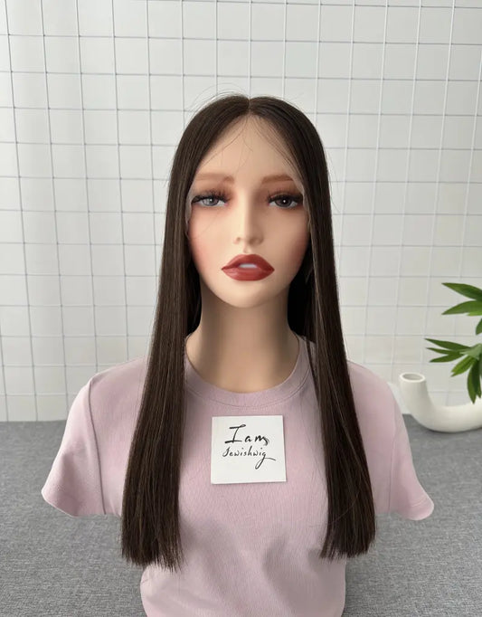 #48 Lace Top Wig 18inch Natural Straight No Layer