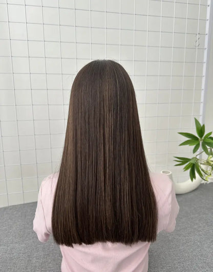 #48 Lace Top Wig 18inch Natural Straight No Layer