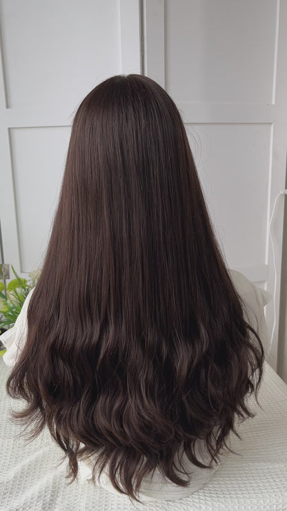 Lace Top Wig 22inch Slihgt Layer-baby hair